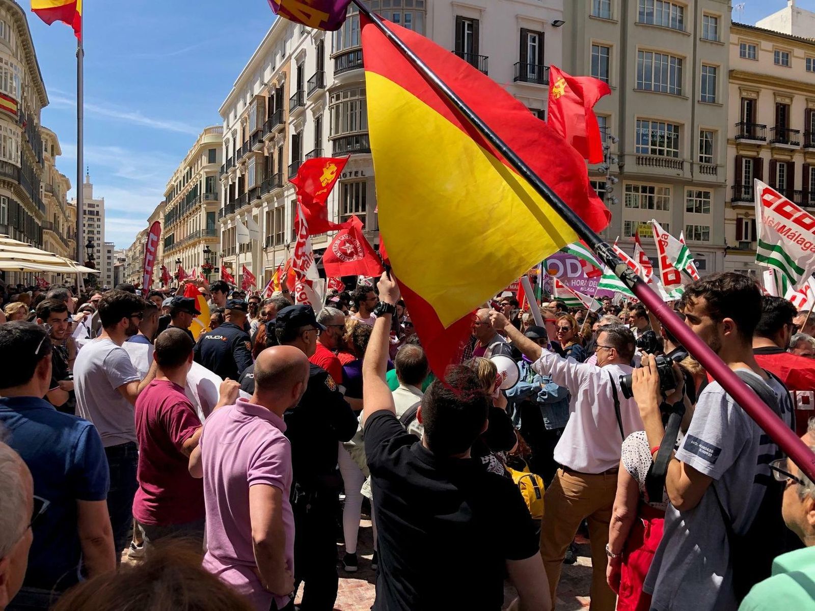 Las mejores fotografías de la manifestación del 1 de mayo en Málaga