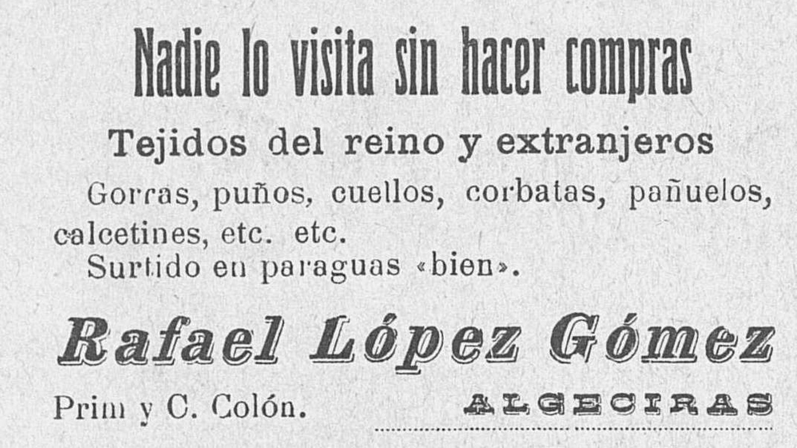 Un anuncio de Tejidos López (1927).