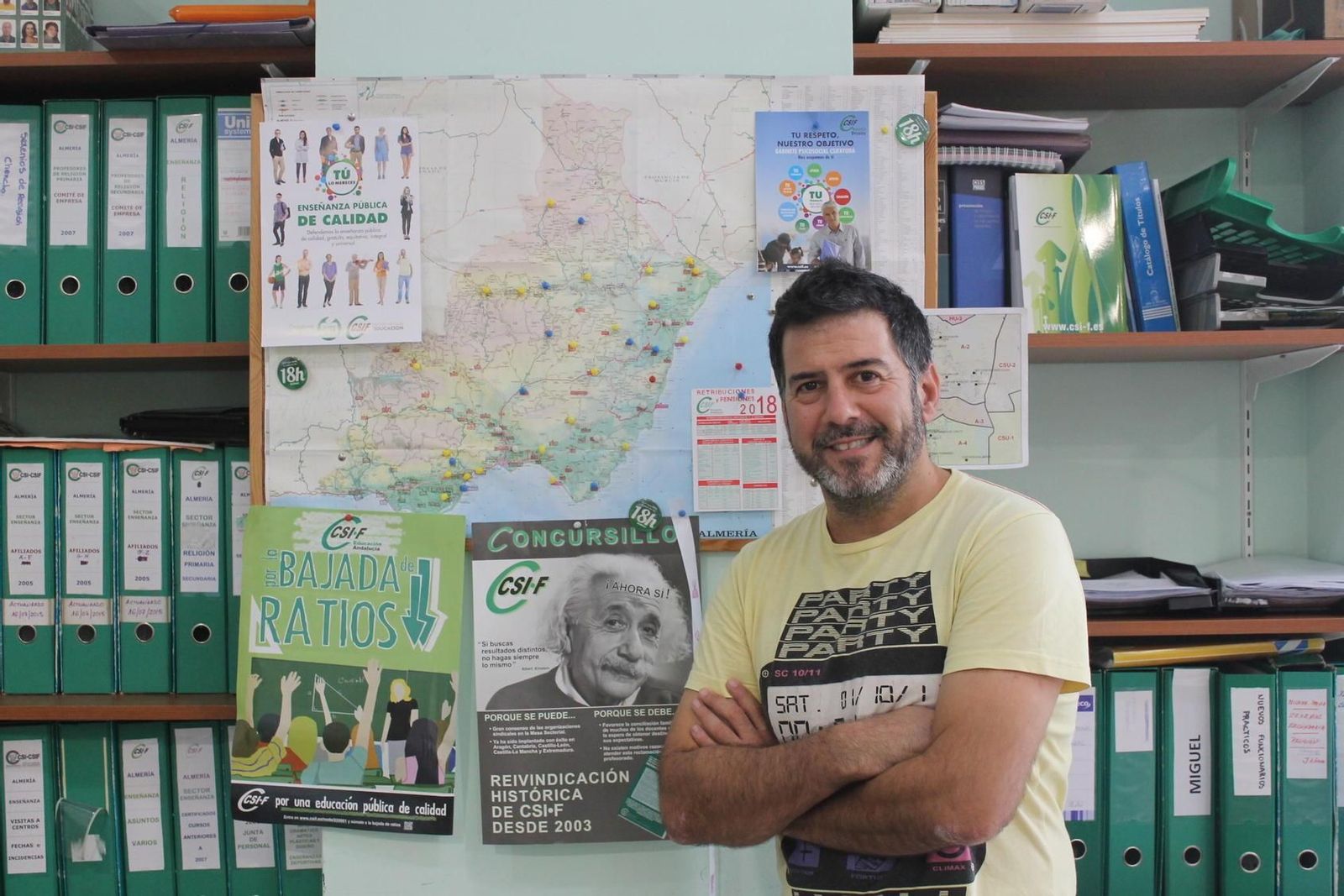 El responsable de Educación del sindicato CSIF durante la entrevista concedida a Diario de Almería.