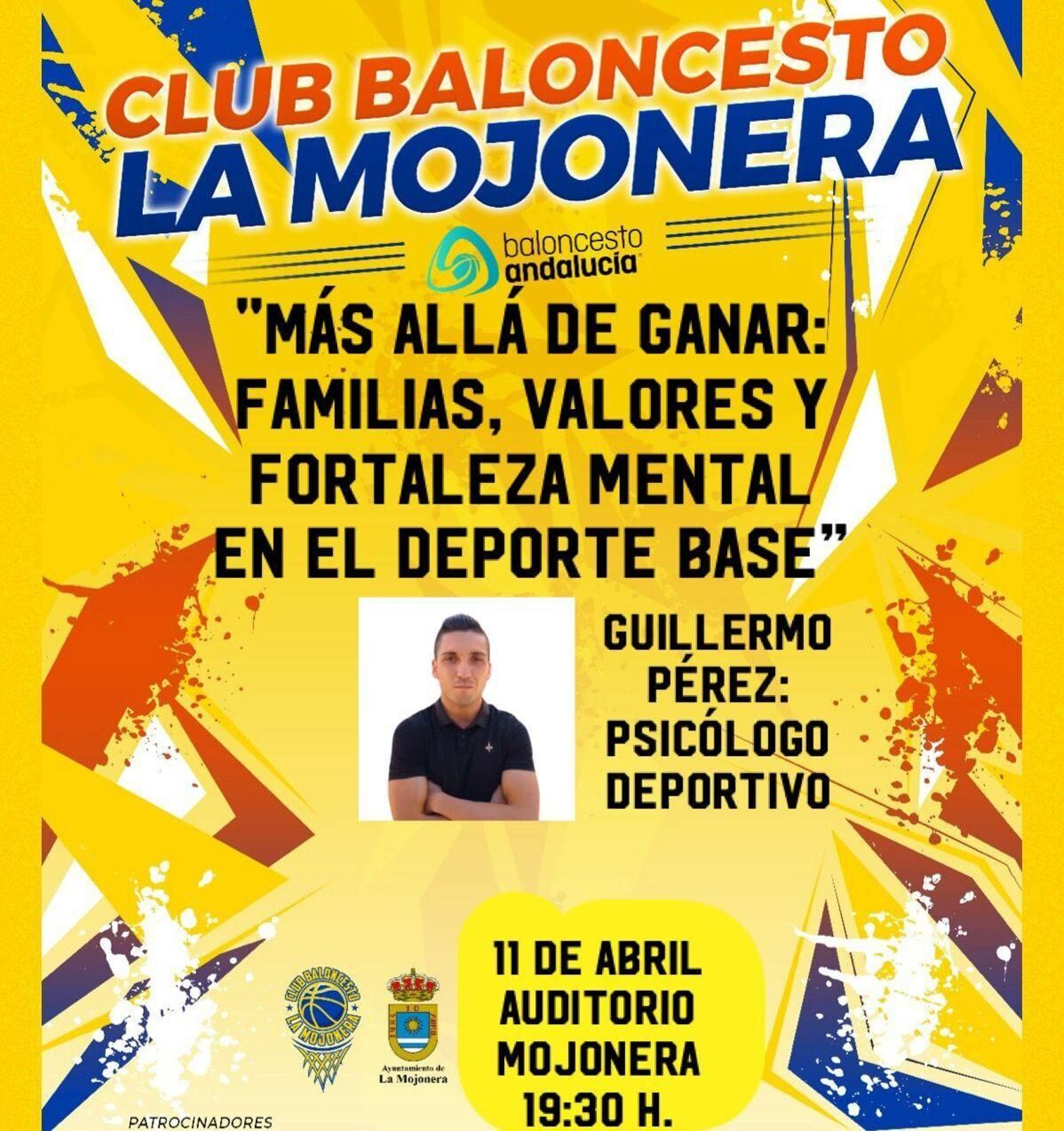 Cartel de la charla que impartirá el psicólogo deportivo Guillermo Pérez.