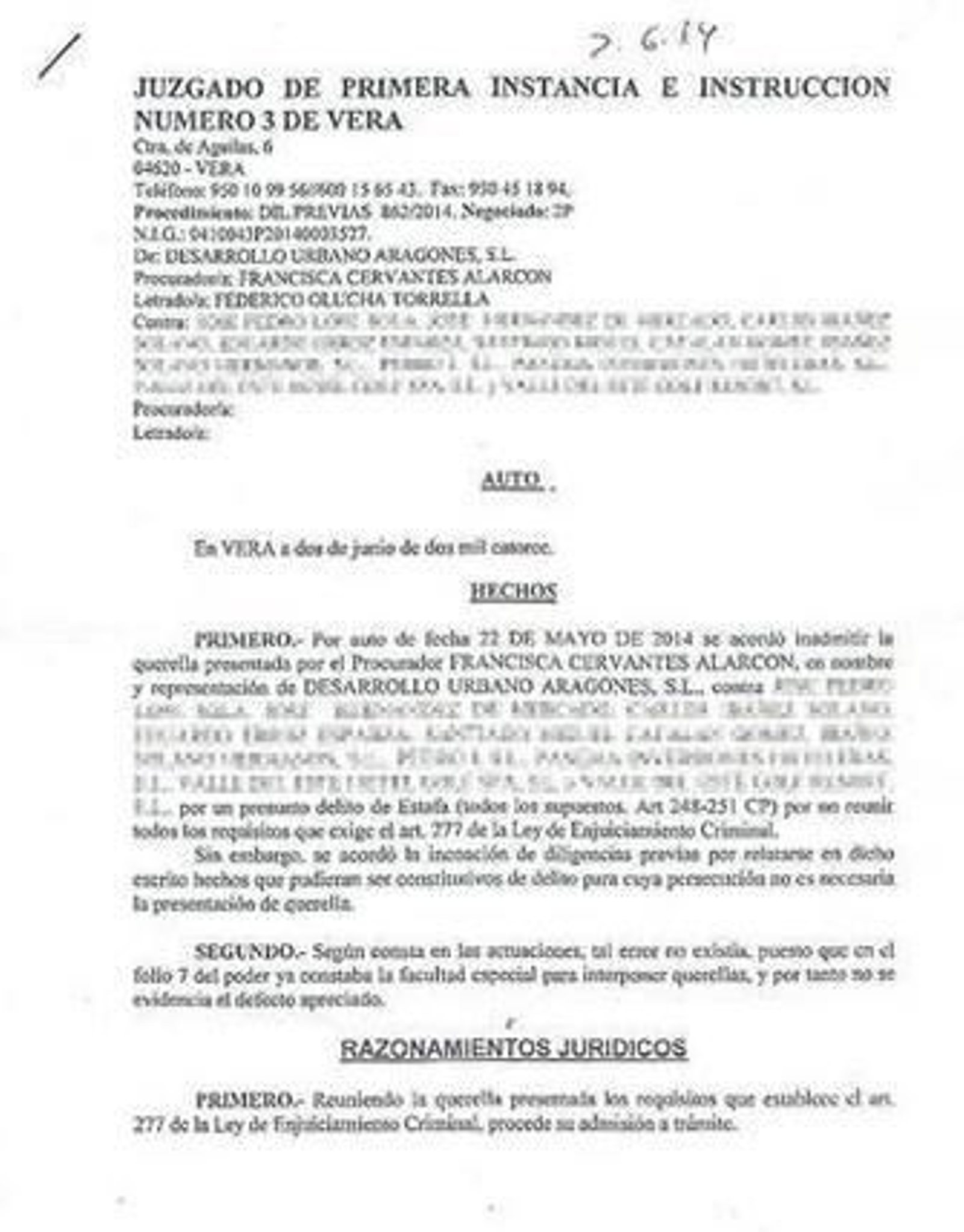 Querella entre los socios de Valle del Este