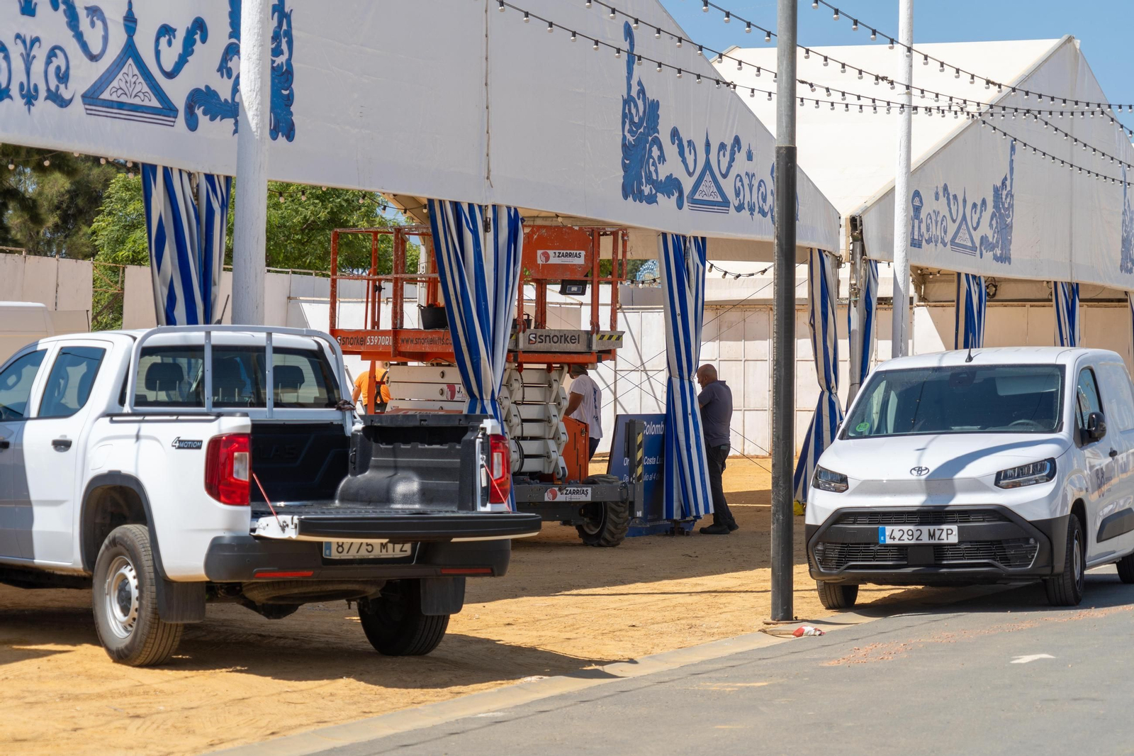 Imágenes de las Fiestas Colombinas días antes de su inauguración