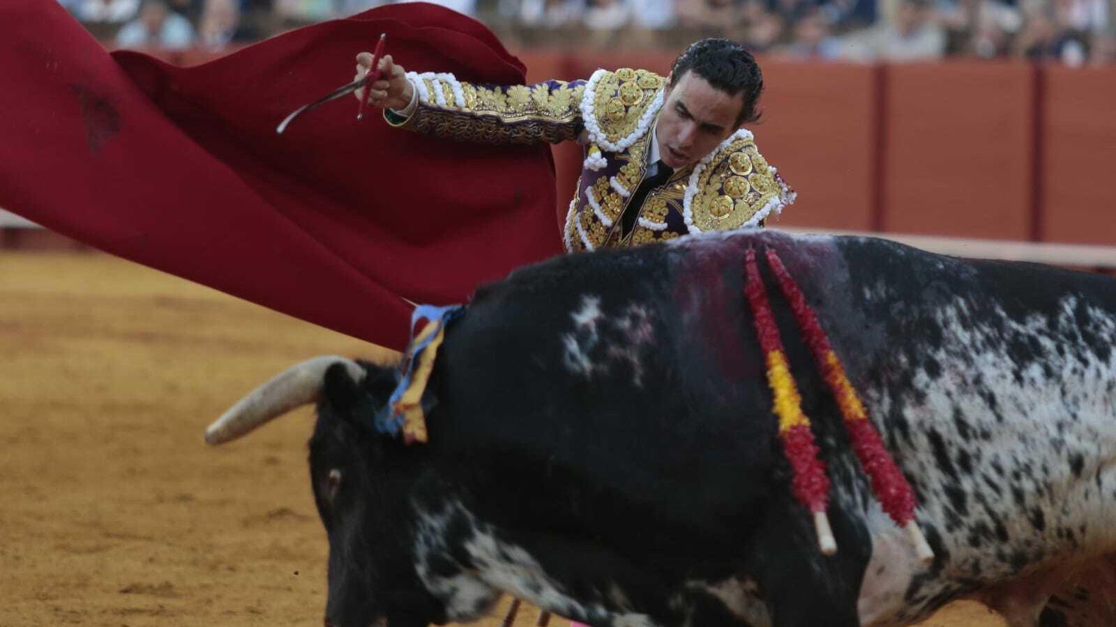 Joaquín Galdós entra a matar el quinto toro.