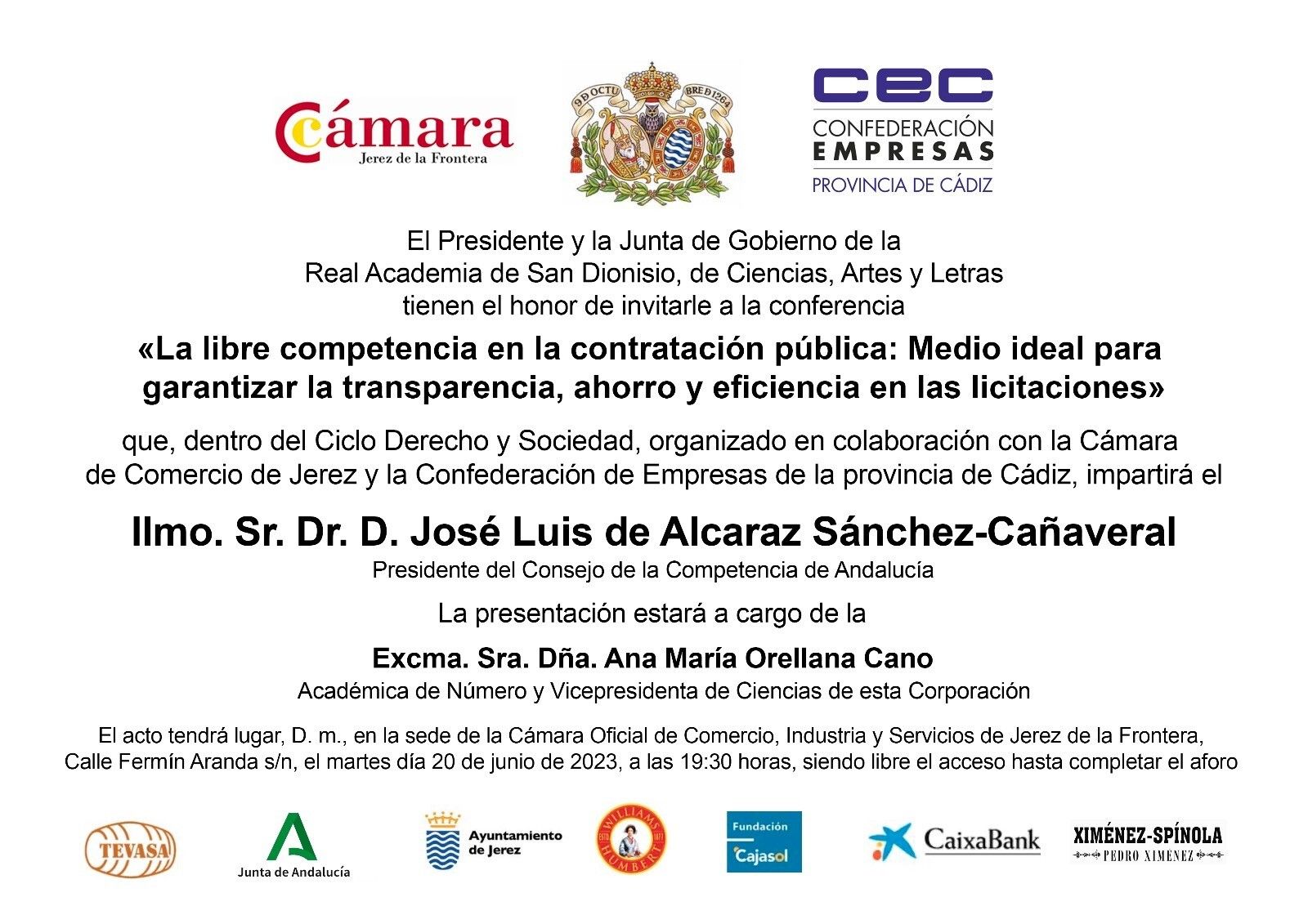 Conferencia en la Cámara de Comercio de Jerez