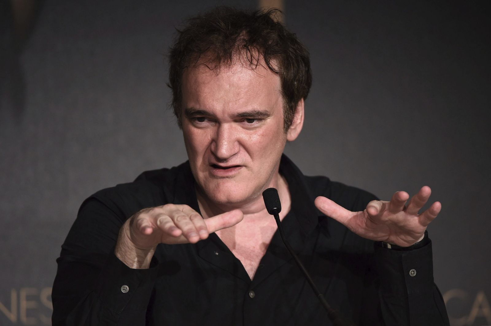 Tarantino en una rueda de prensa.