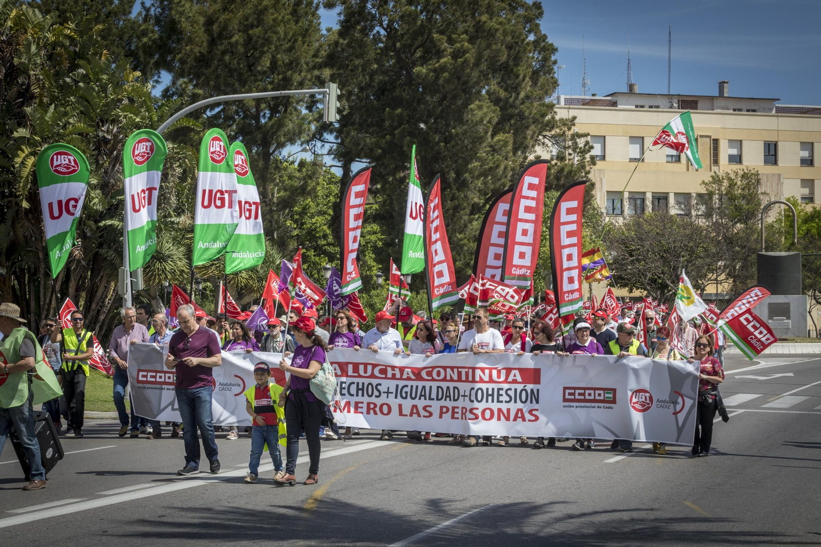 Manifestación de UGT y CCOO