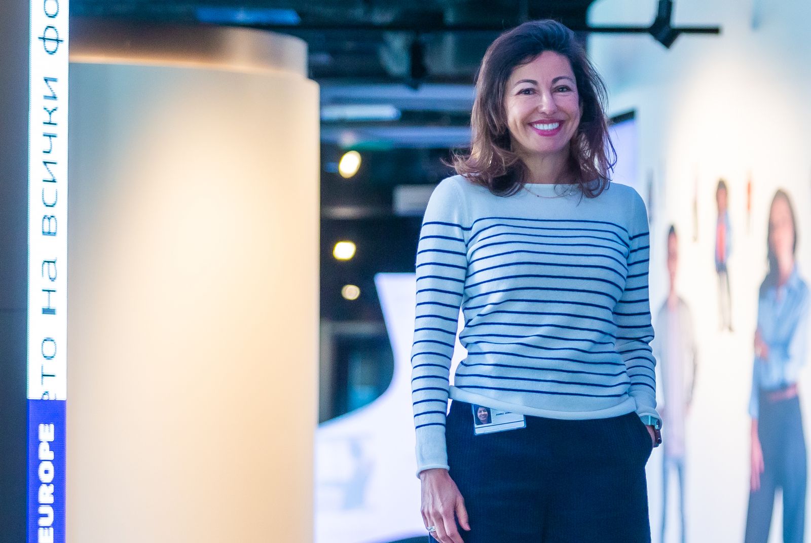 Ana Juárez en el nuevo centro de información de la UE (Experience Europe) recién abierto en Bruselas.