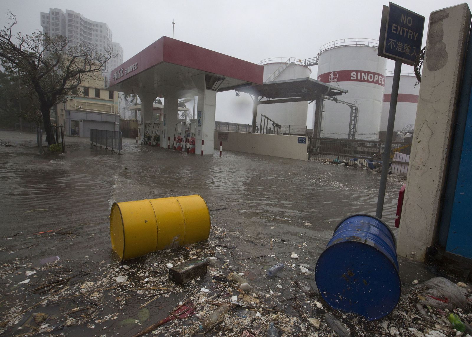 Fotografías del tifón Mangkhut, en Hong Kong