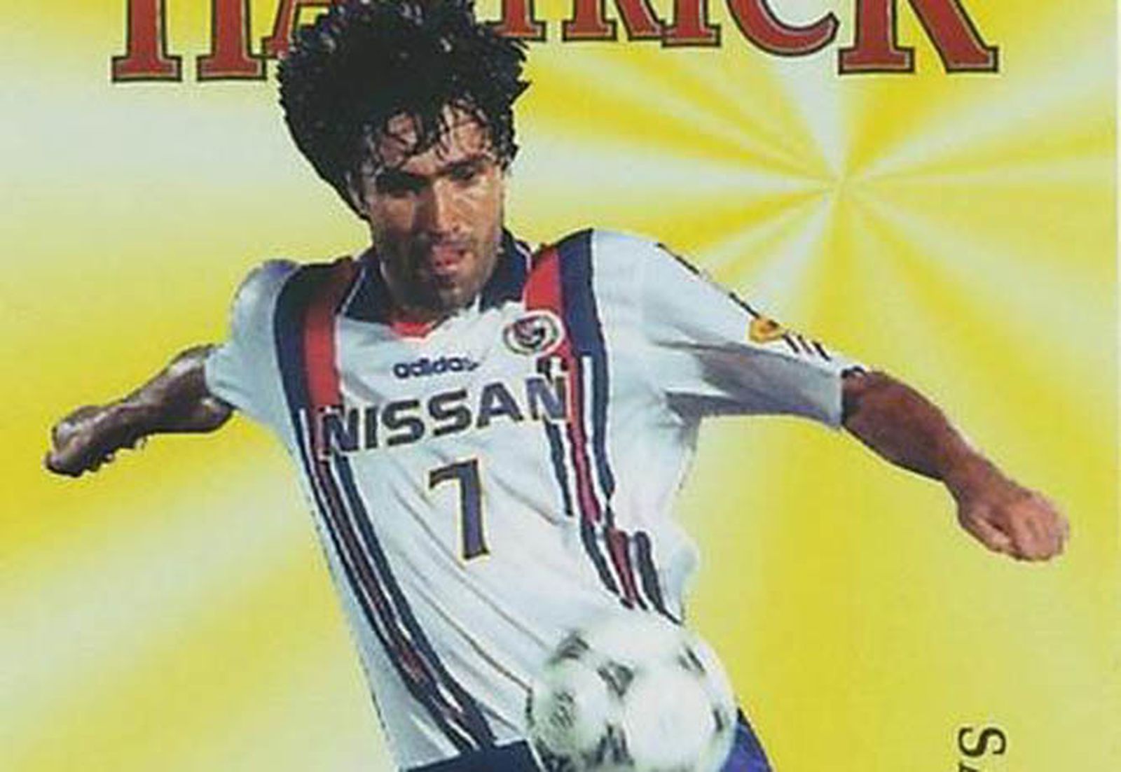 Detalle de un cromo de Salinas en el Yokohama Marinos