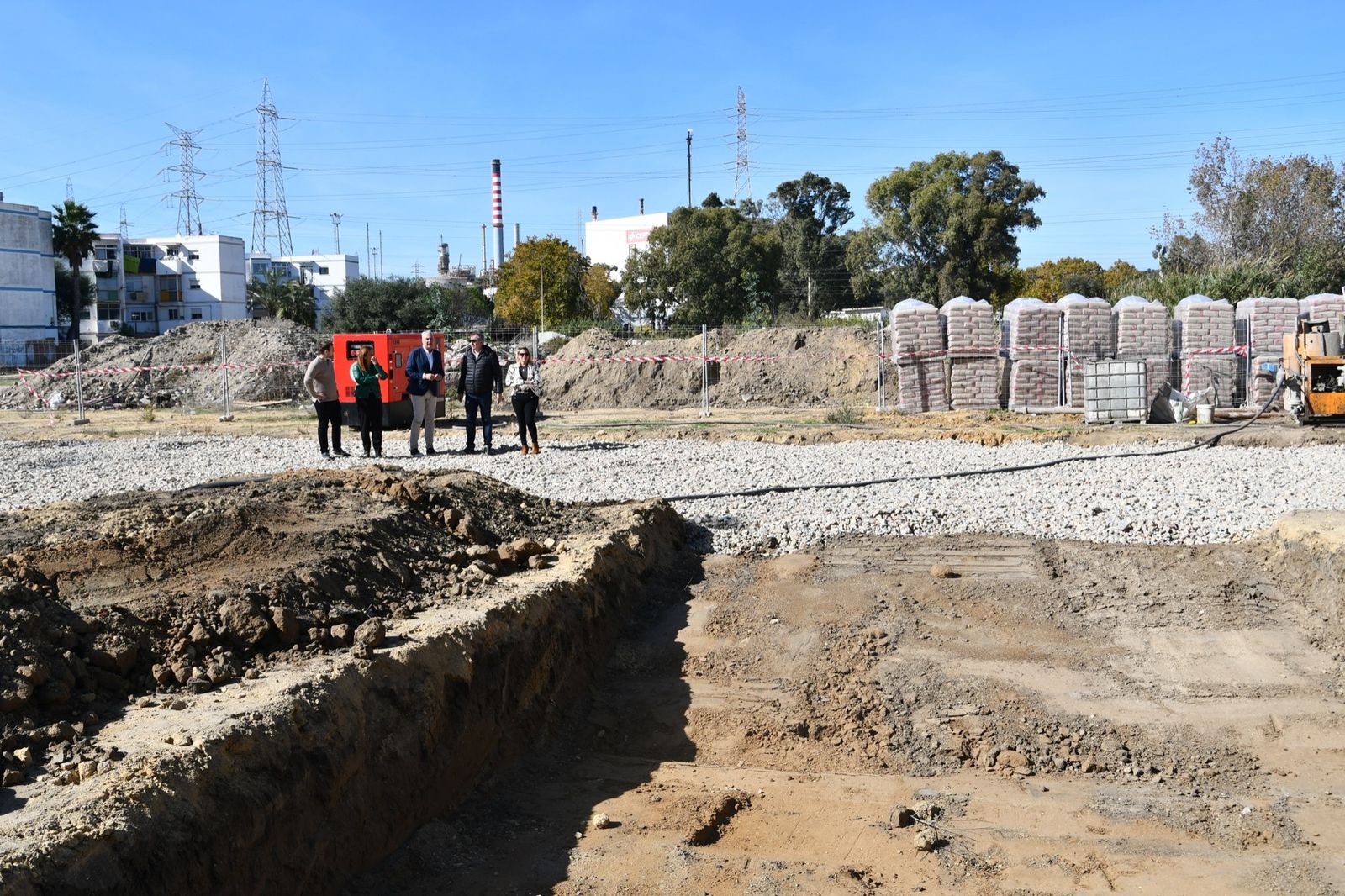 La visita de los responsables municipales a las obras.