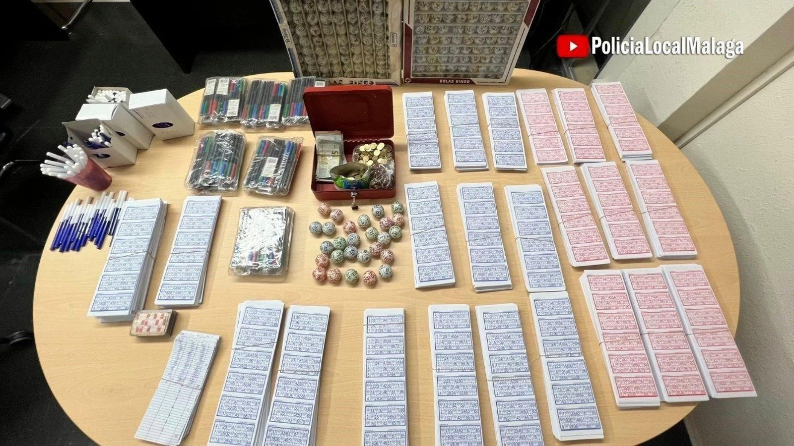 Los cartones, el dinero y las bolas intervenidas en el bingo