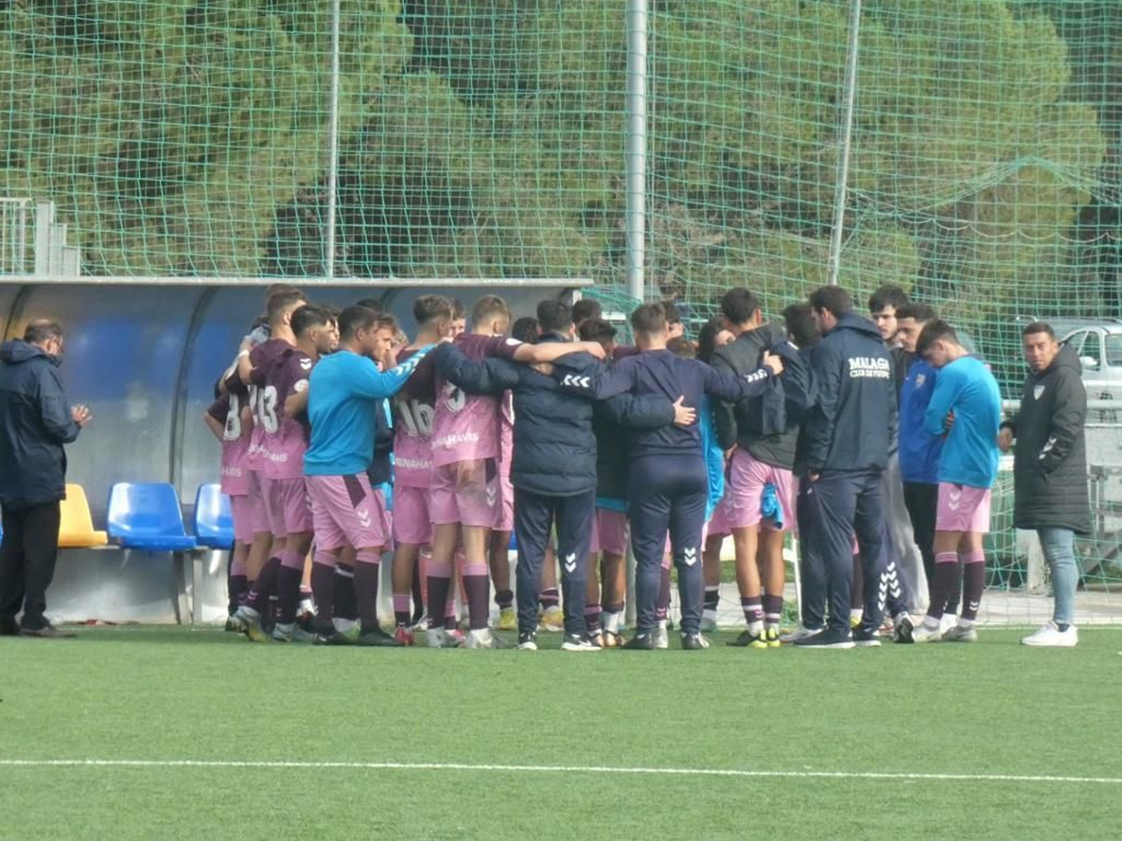 Piña del Juvenil División de Honor del Málaga.