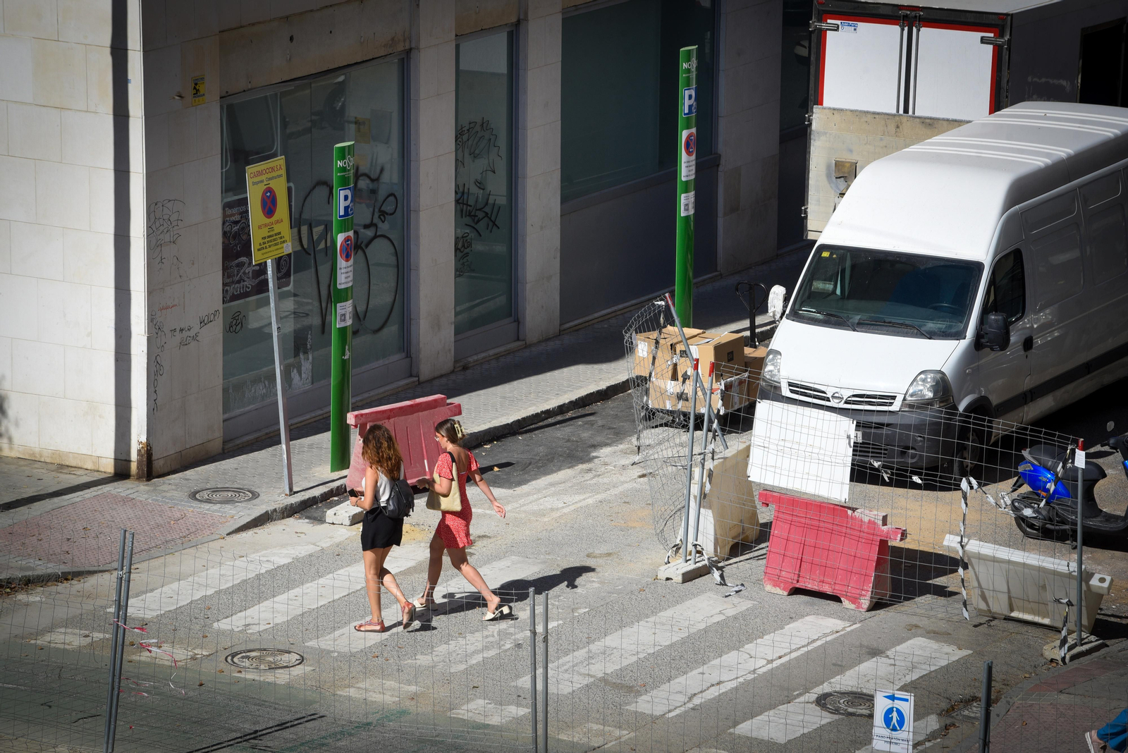 Imágenes de la situación de las obras del tranvía, en Nervión