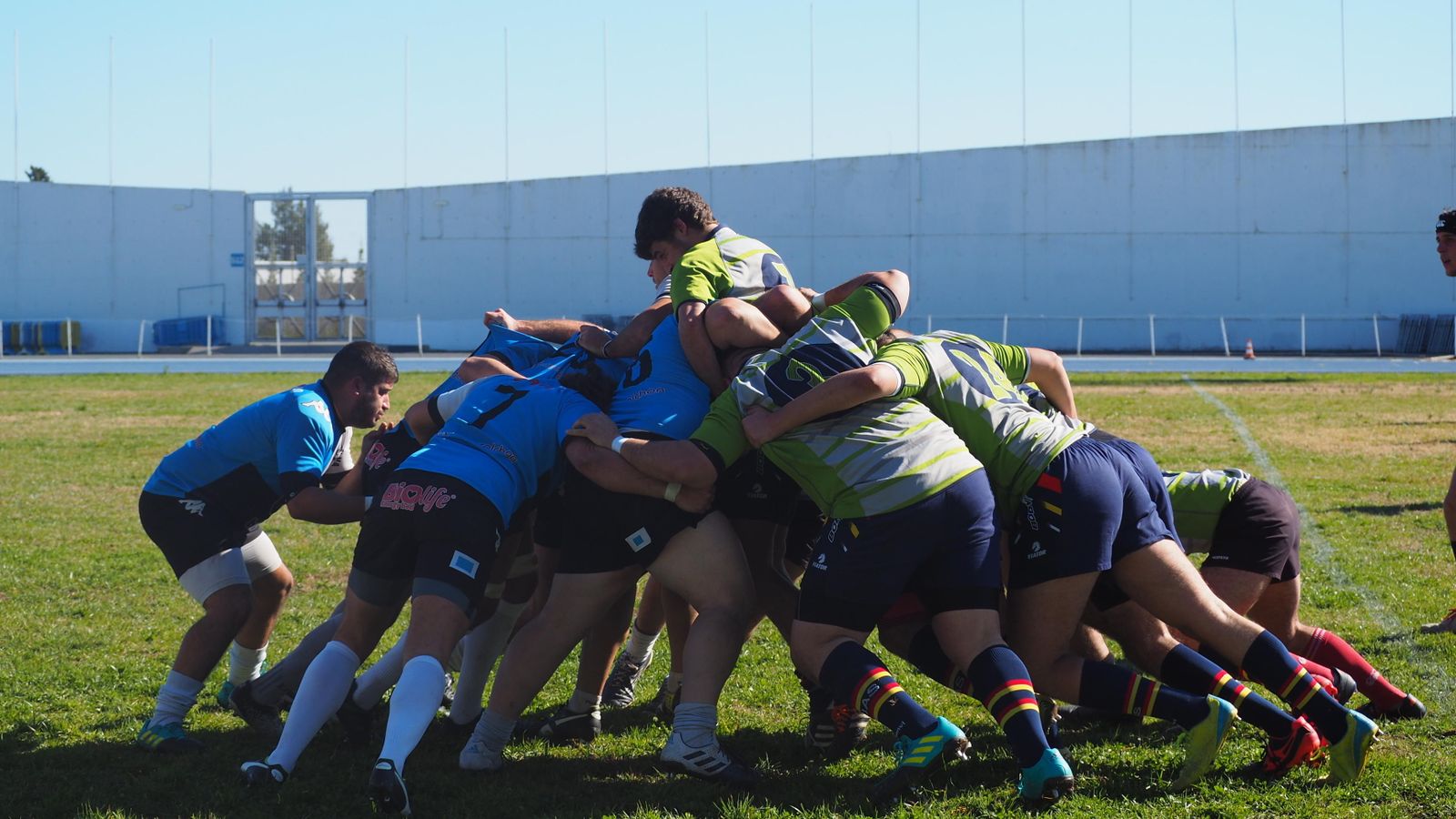 Una melé durante el partido disputado contra el CD Rugby Mairena.