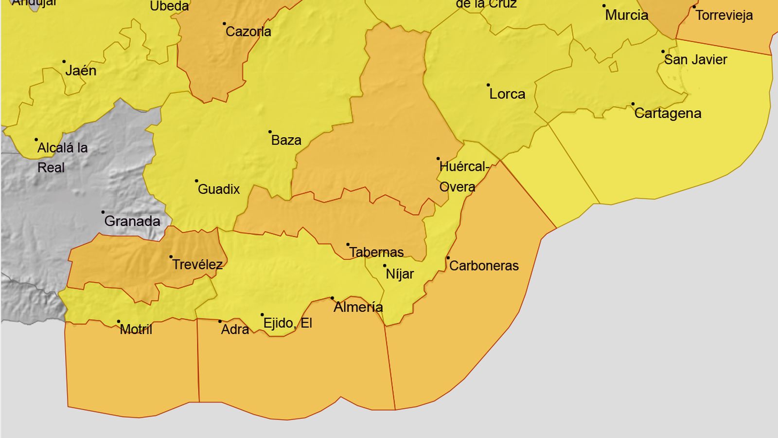 Alertas por viento en Almería para el sábado 31 de enero.