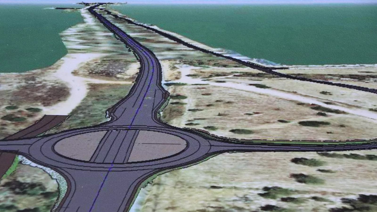 Proyección de cómo será la carretera al finalizar las obras.