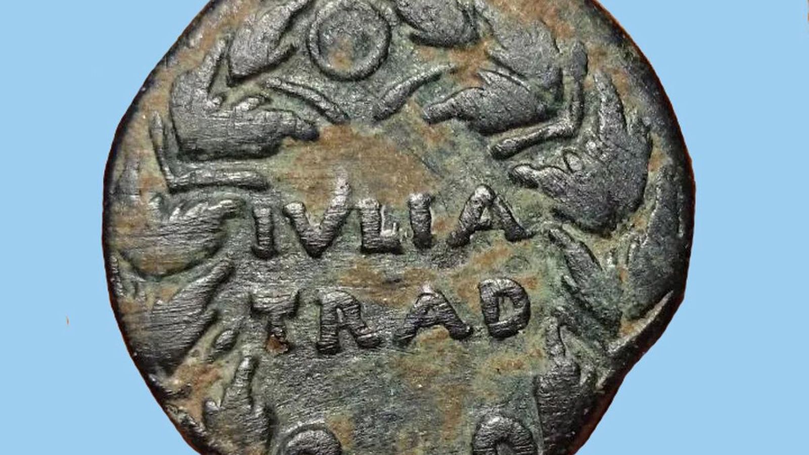 Reverso moneda acuñada Iulia Traducta. Reverso moneda acuñada Iulia Traducta.