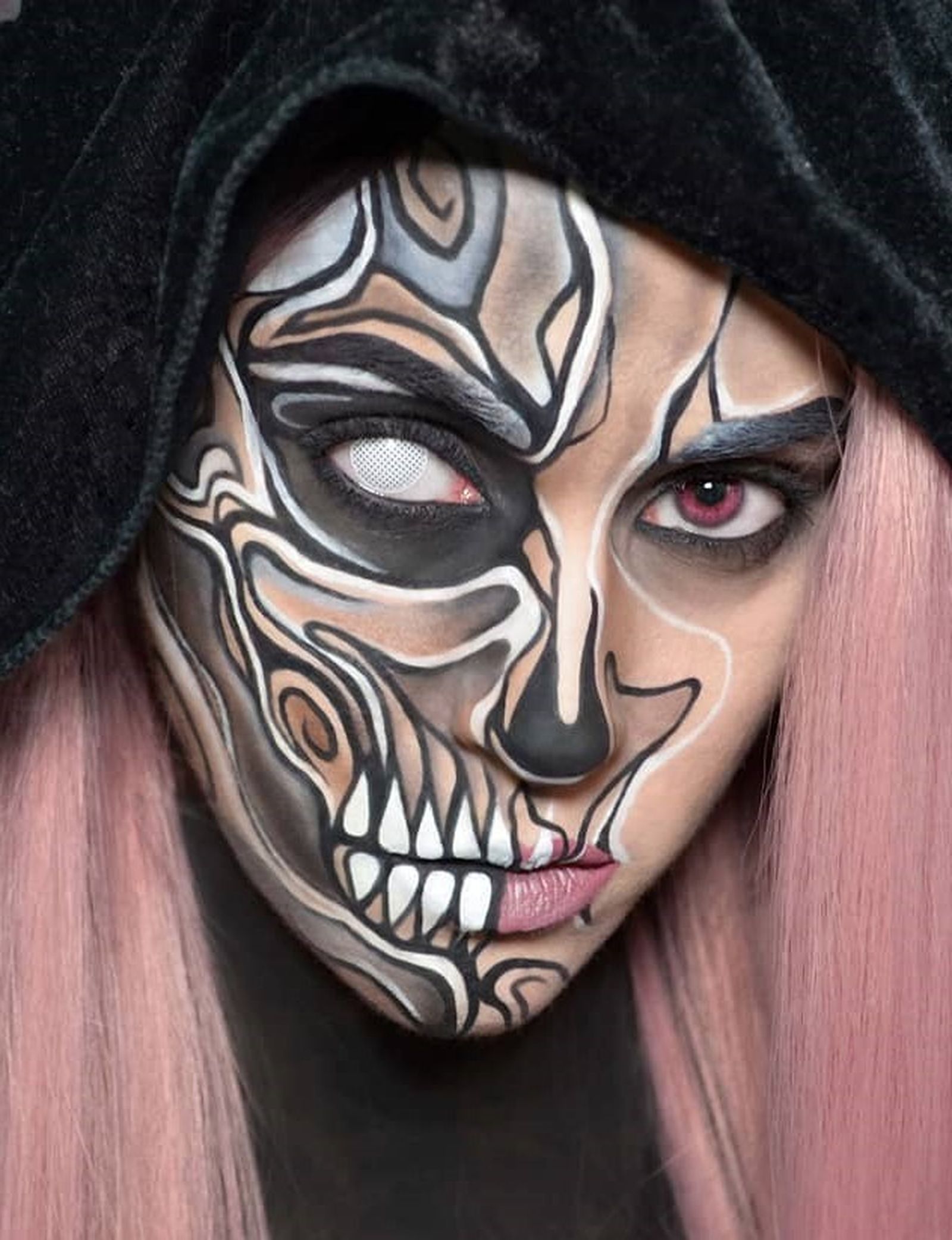 Maquillaje de fantasma, de @excess_makeup