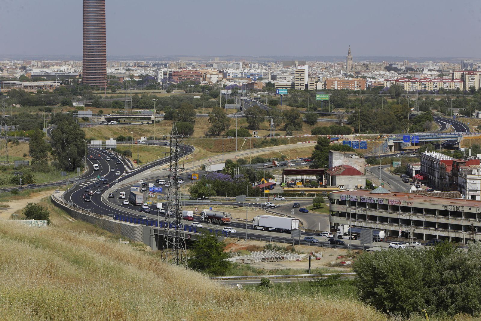 Situación actual de la remodelación del nudo de La Pañoleta, este lunes.