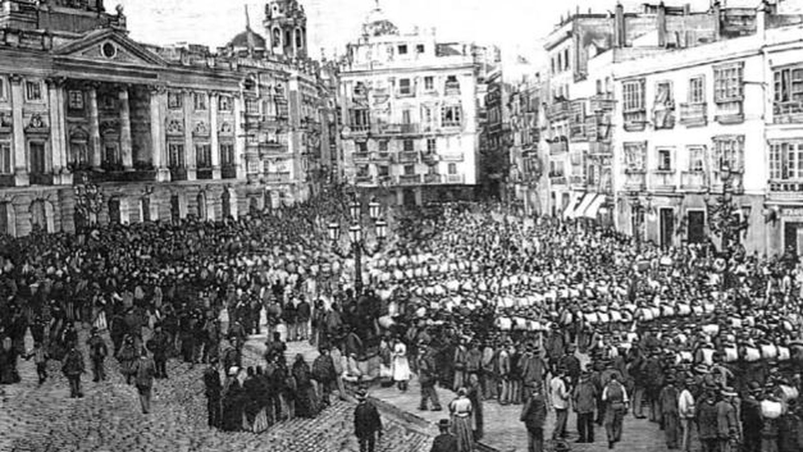 Desfile de las tropas en la plaza de San Juan De Dios