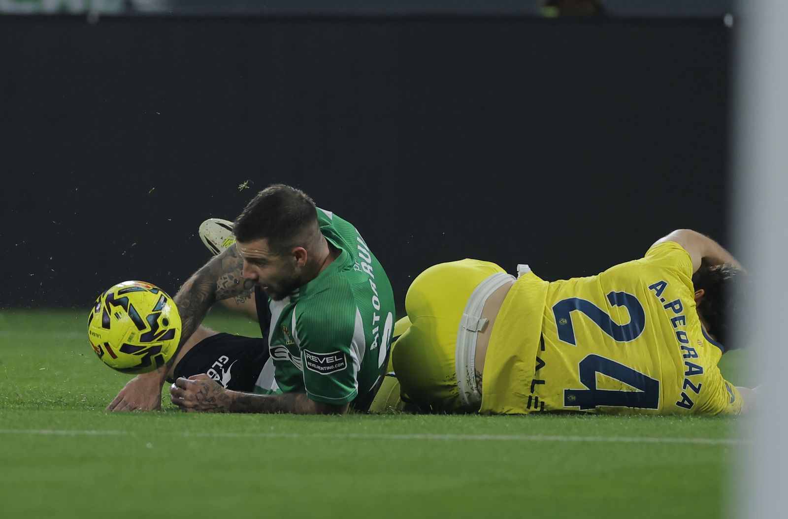 Ruibal y Pedraza, en un lance del choque.