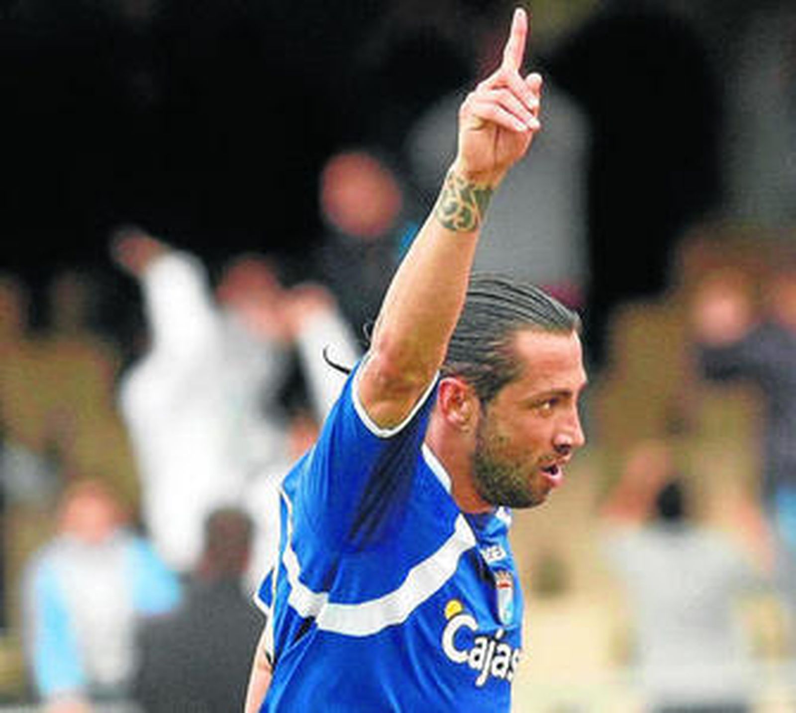 José Mari celebra uno de los muchos goles que marcó para el Xerez.