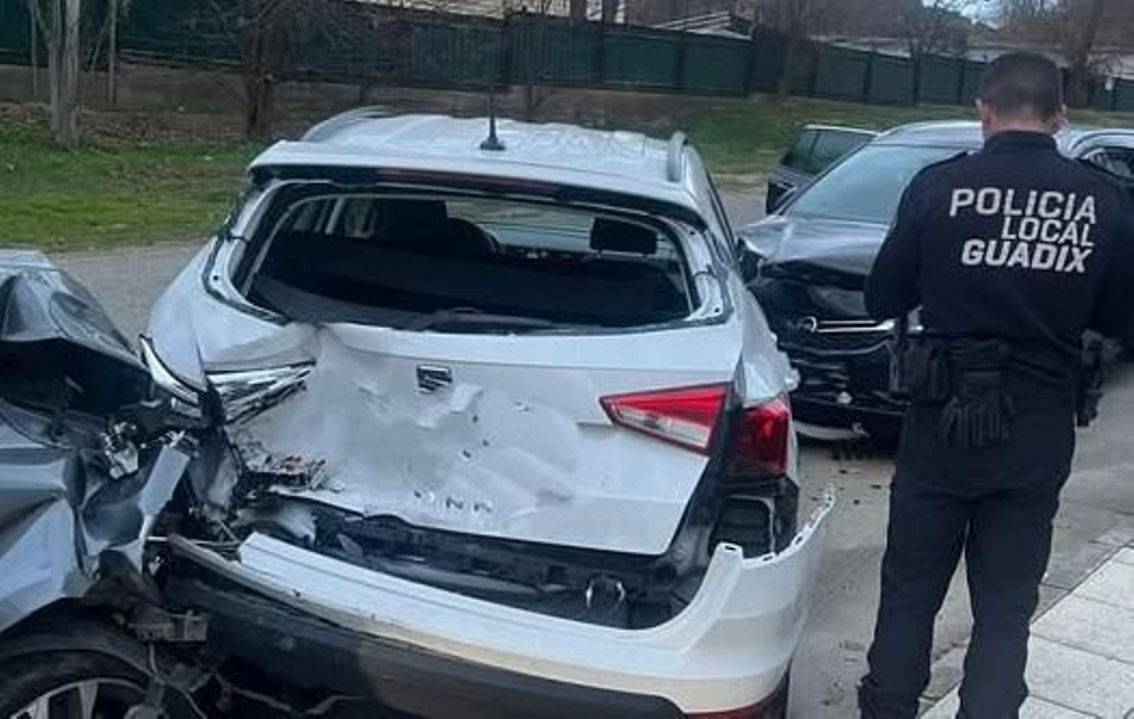 Imagen de cómo quedaron los coches.