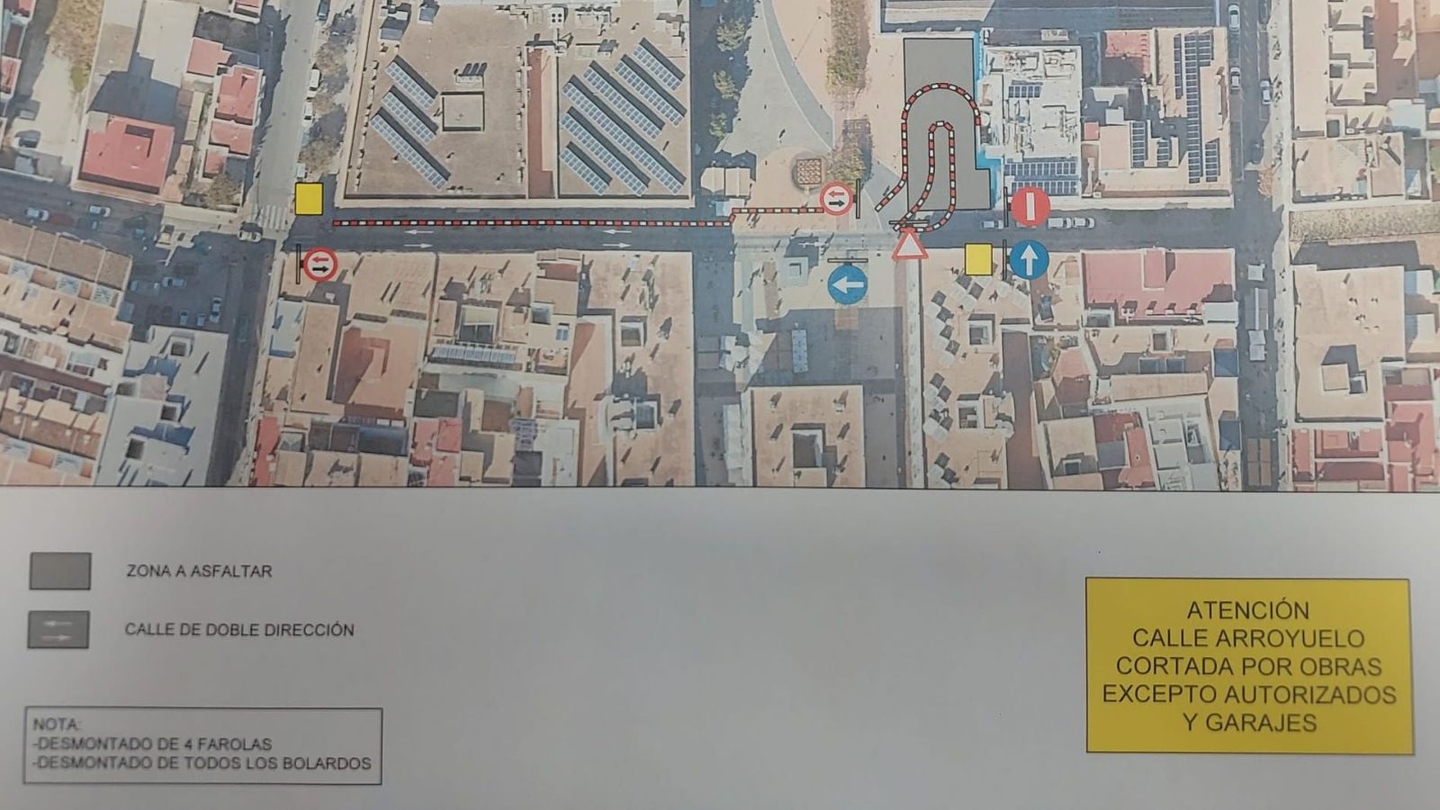 Plano de la nueva circulación por esta zona.