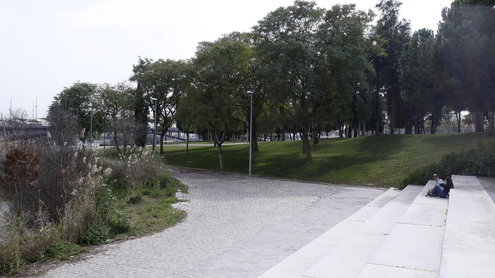 La parte del Parque de Magallanes más próxima al Paseo de la O de Triana.