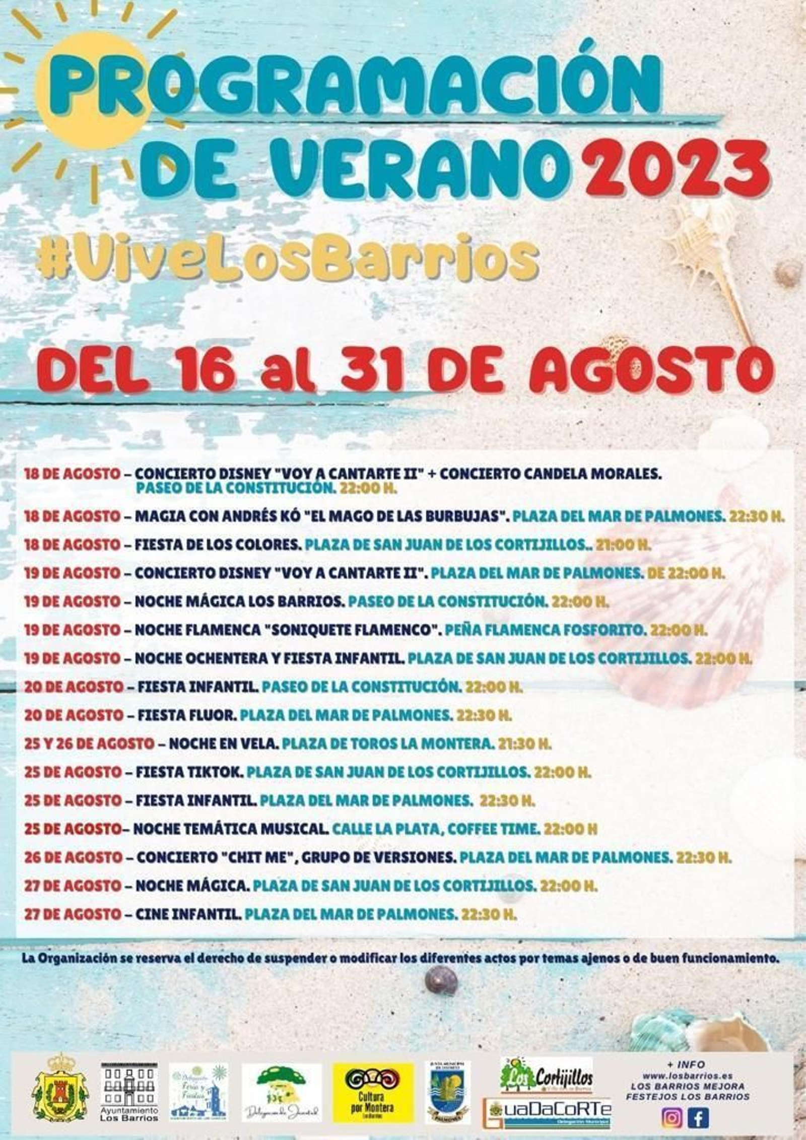 Programación para segunda quincena de agosto