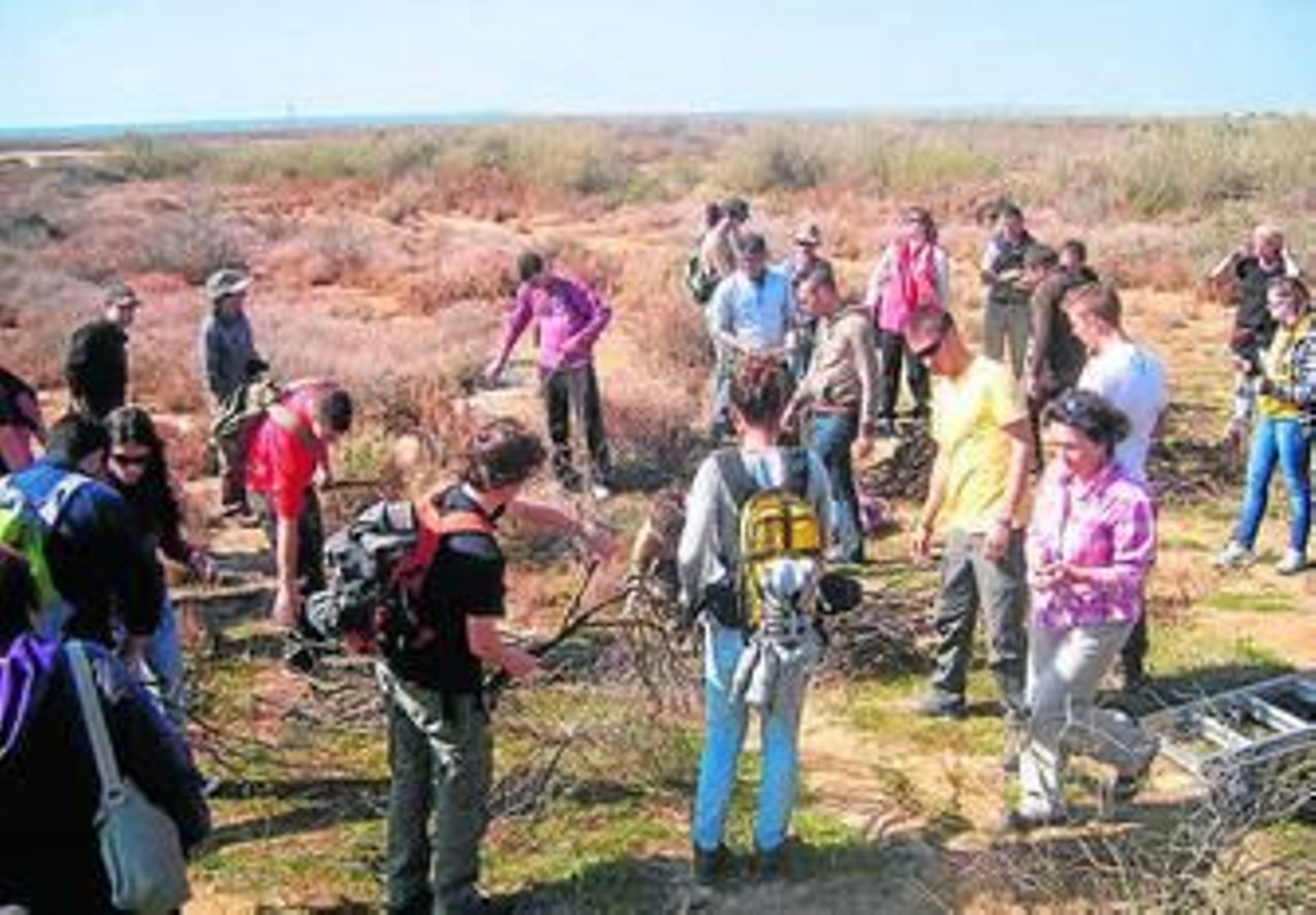 Voluntarios ambientales participantes en las acciones en la naturaleza.