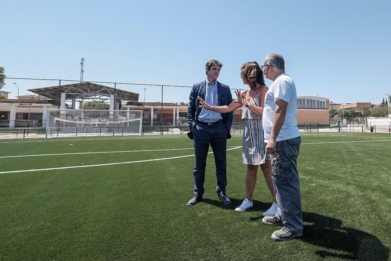 Guevara en uno de los campos de fútbol del IMD.