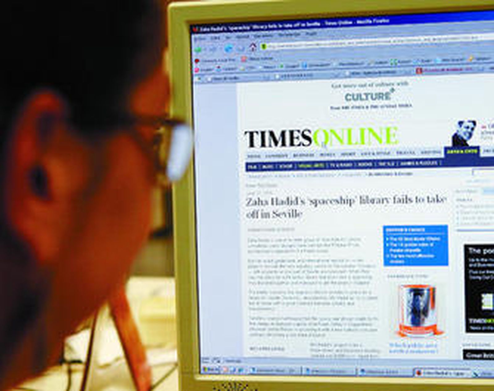 Un detalle del artículo en la web del 'Times' de ayer.