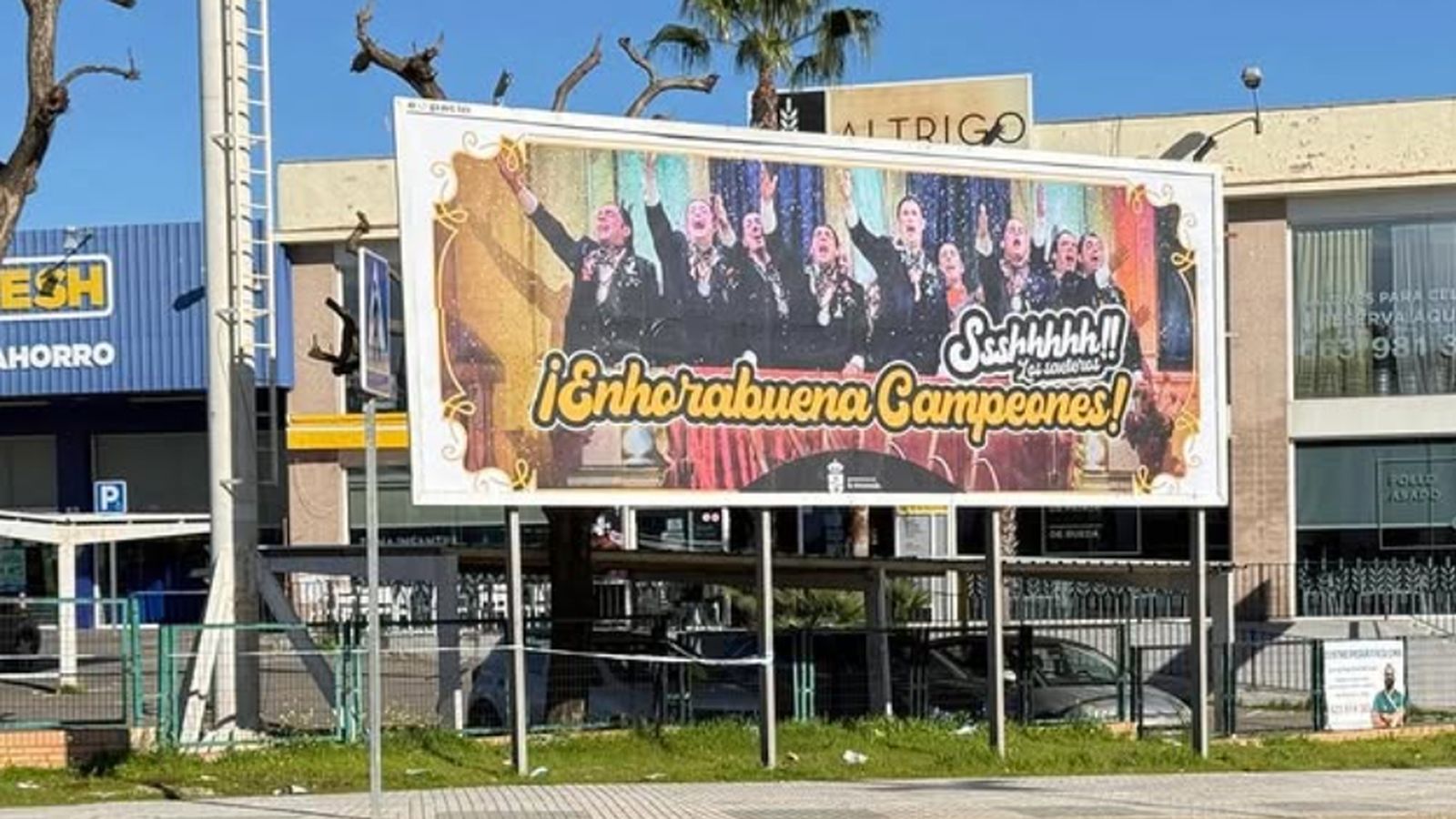 El anuncio dedicado por el Ayuntamiento de San José de la Rinconada a la chirigota Ssshhhhh!!!