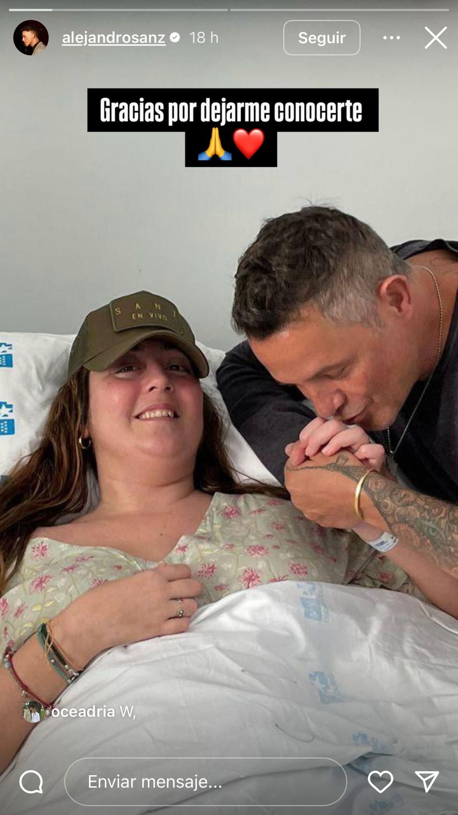 Alejandro Sanz la visitó en el hospital.