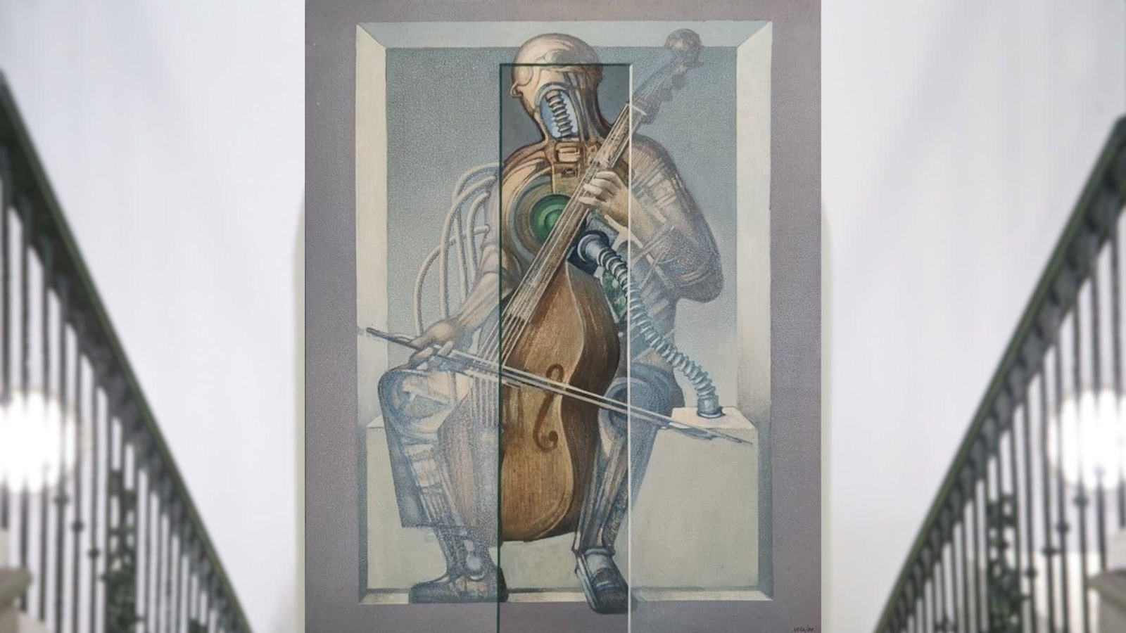 'La Música Mecánica'. Óleo sobre lienzo de Vicente Vela. 'La Música Mecánica'. Óleo sobre lienzo de Vicente Vela.
