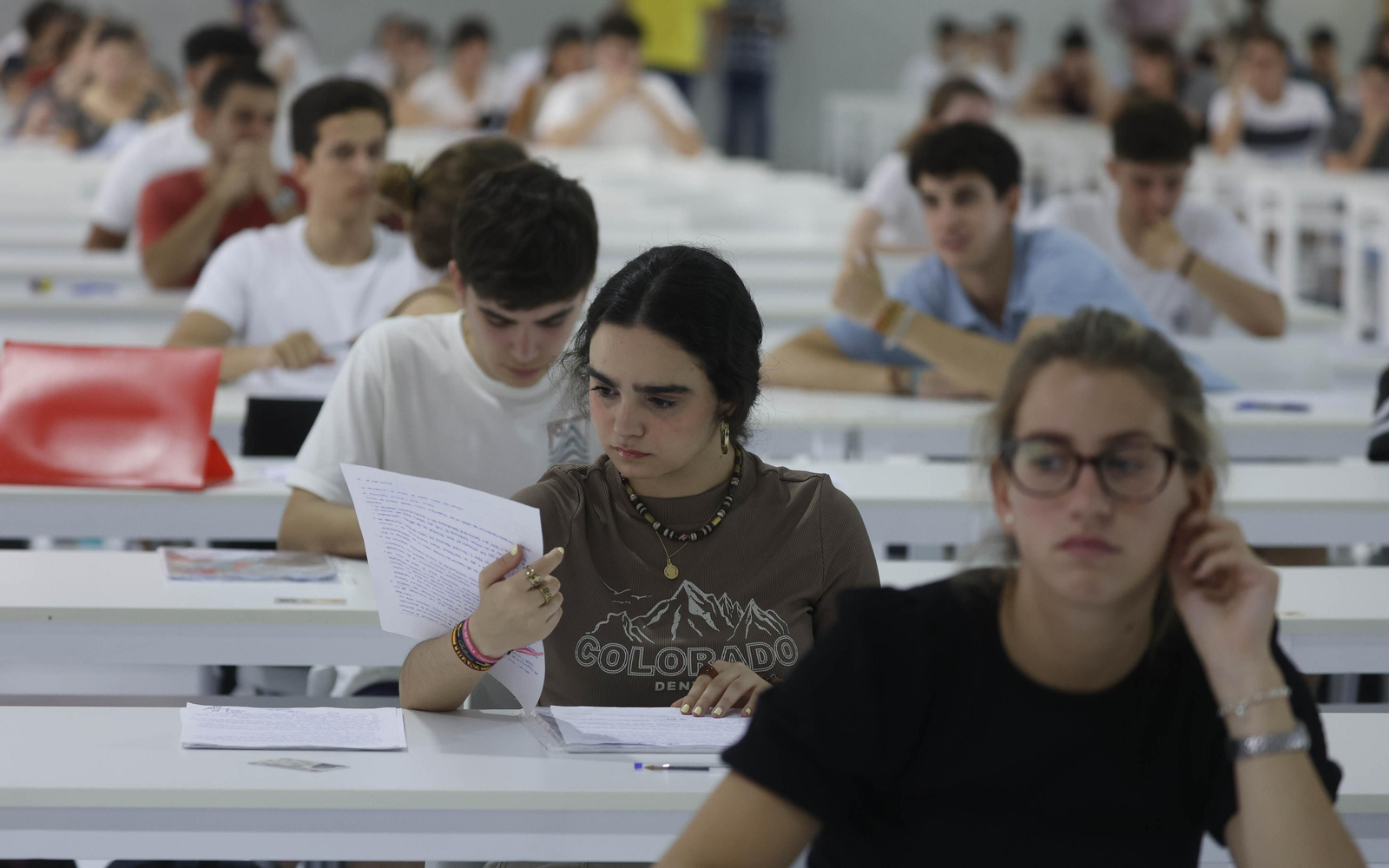 Imágenes del examen de selectividad en la UPO