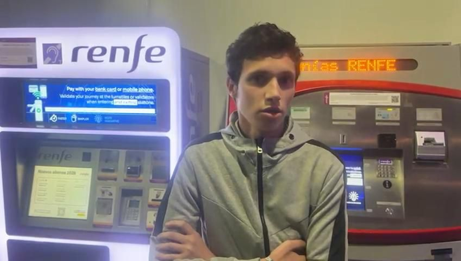 Alberto Ojeda, pasajero afectado del tren Huelva-Sevilla.