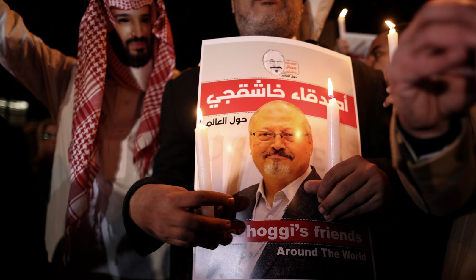 Protestas en Estambul por el asesinato del periodista Jamal Khashoggi.