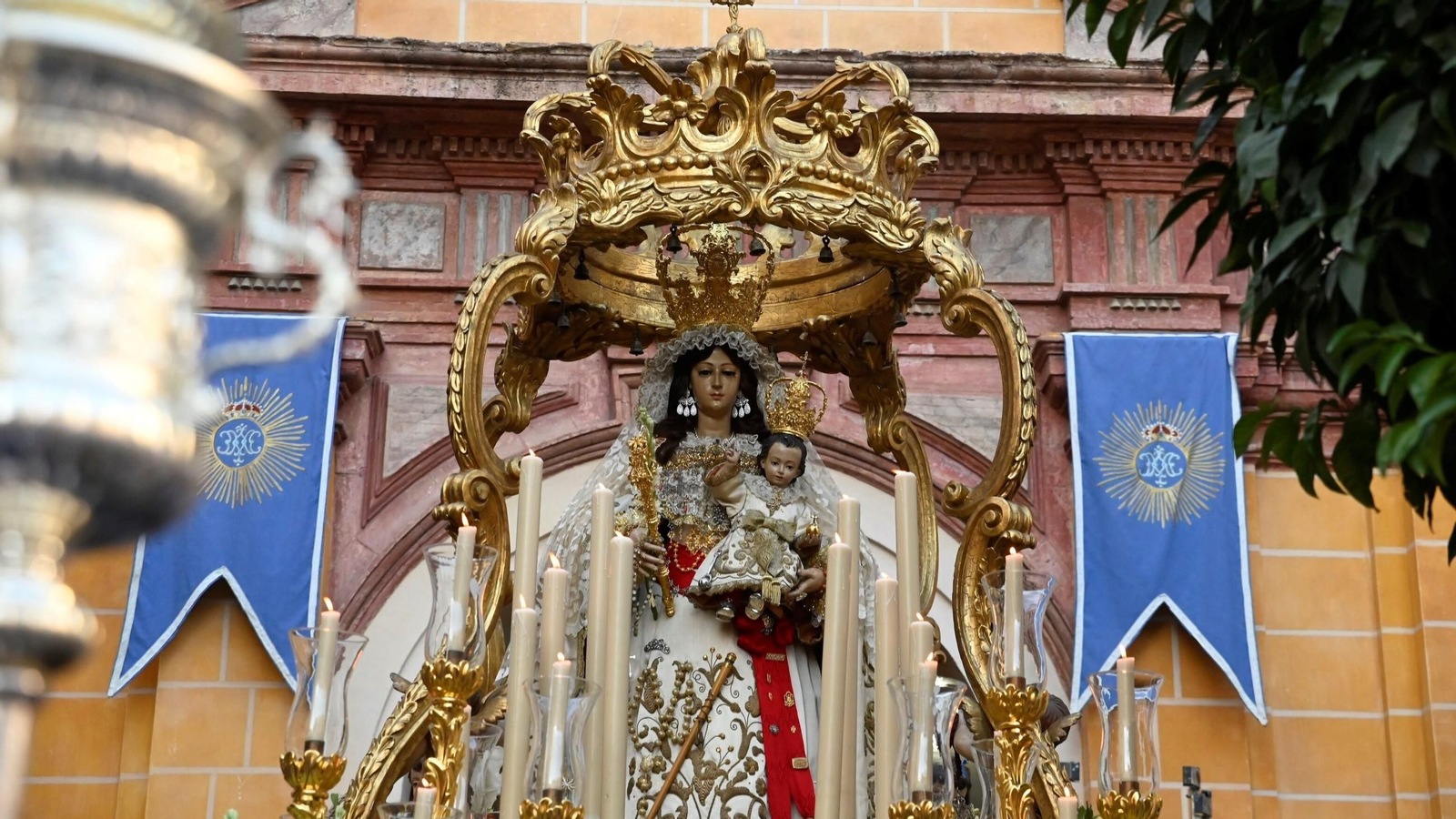 La Virgen del Socorro, durante la procesión de 2024.
