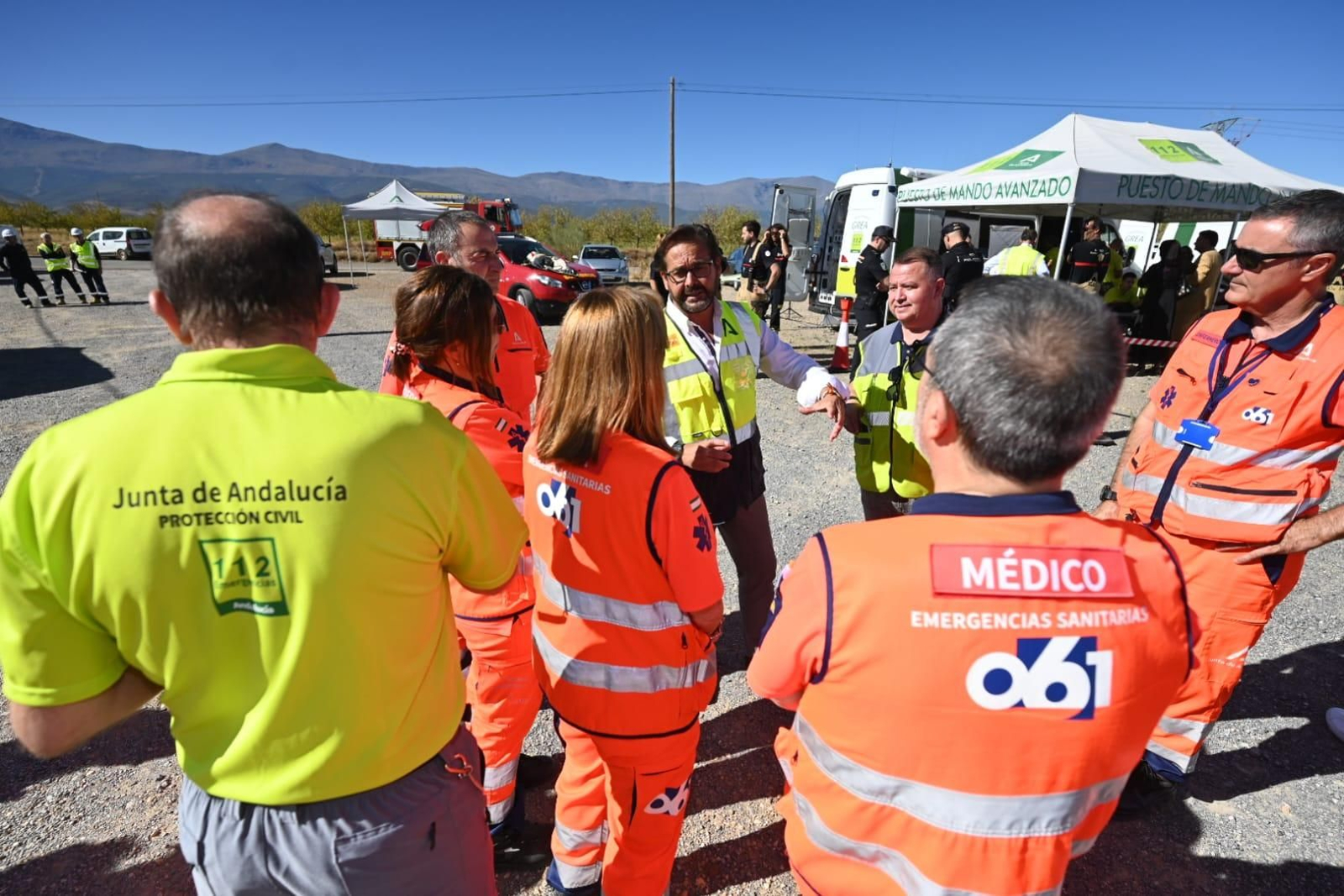 El delegado Antonio Granados, durante el simulacro