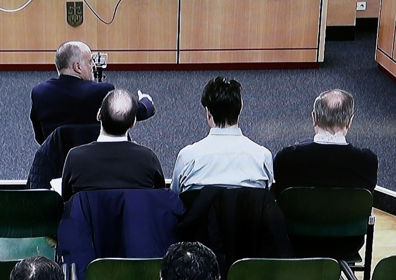 Javier Tebas, durante su declaración de ayer en la Audiencia de Navarra.