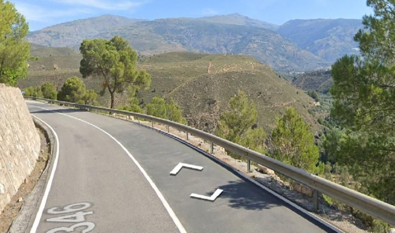 Punto de la carretera A-346, en Órgiva, donde tuvo lugar uno de los accidentes.