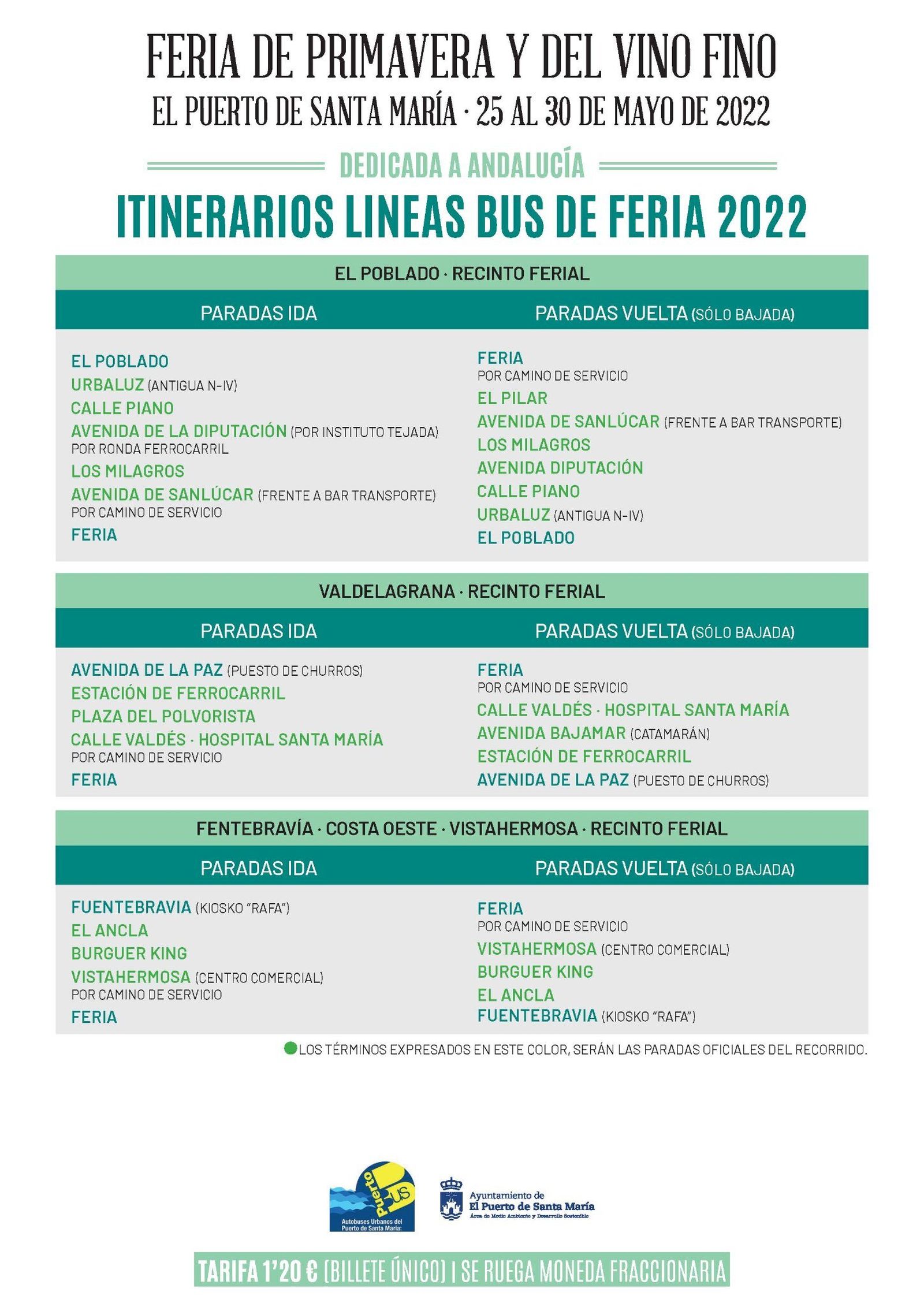 Líneas de autobuses locales hasta la Feria.