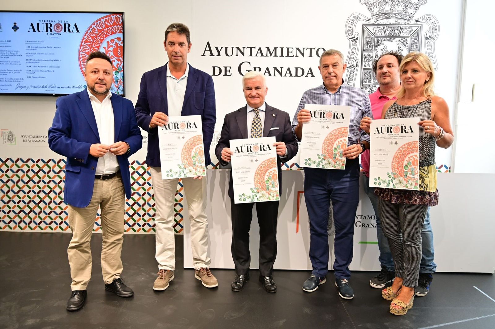 Imagen de la presentación de la verbena de la Aurora en el Ayuntamiento de Granada