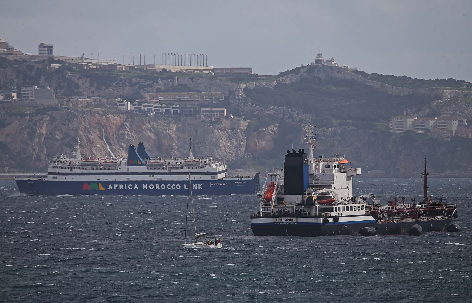 Temporal en la bahía de Algeciras.