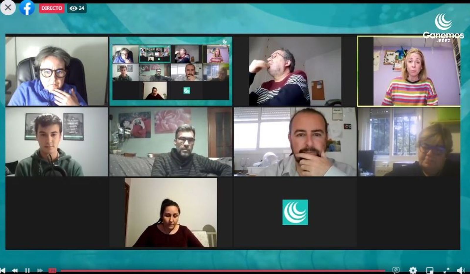 Captura de pantalla del debate sobre la comunidad educativa impulsado por Ganemos Jerez.