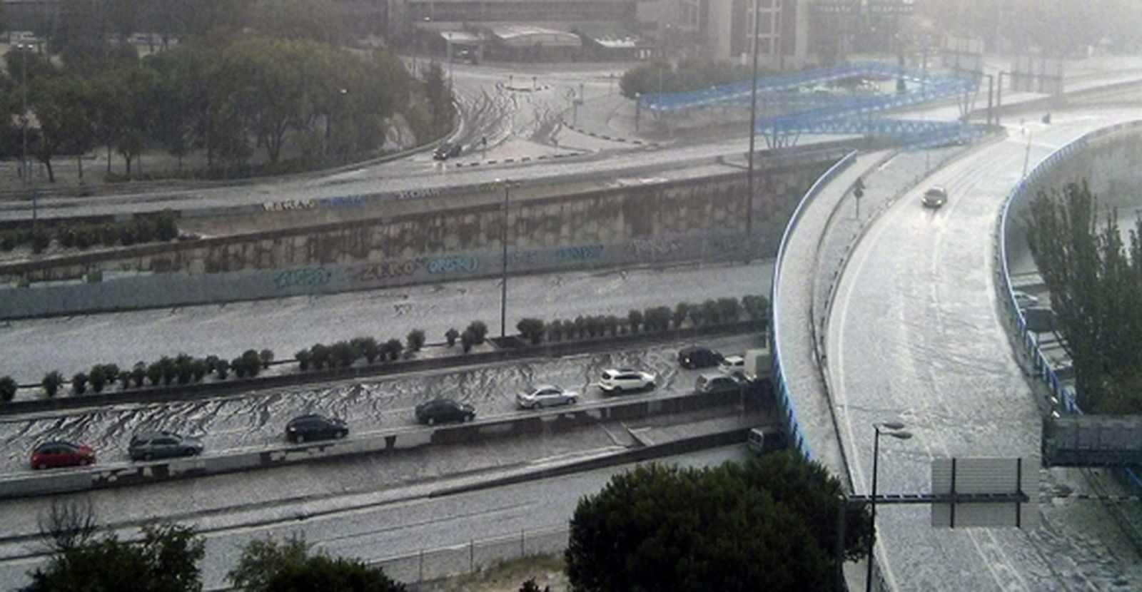 Una granizada paraliza Madrid en pleno julio