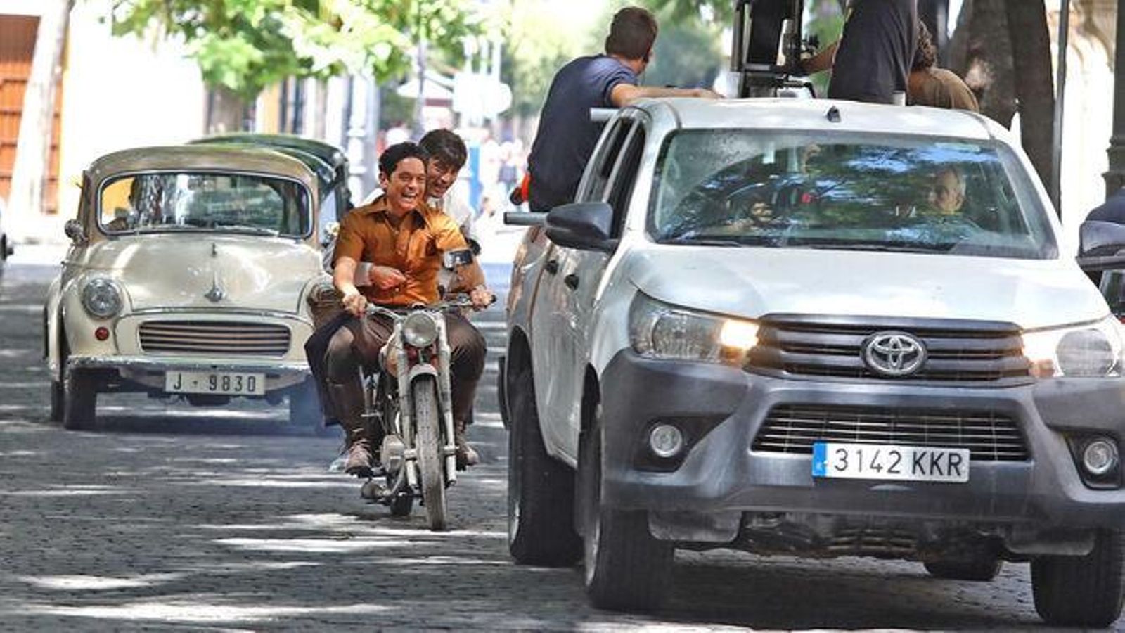 Rodaje de 'El verano que vivimos' en la calle Porvera. Agosto de 2019.