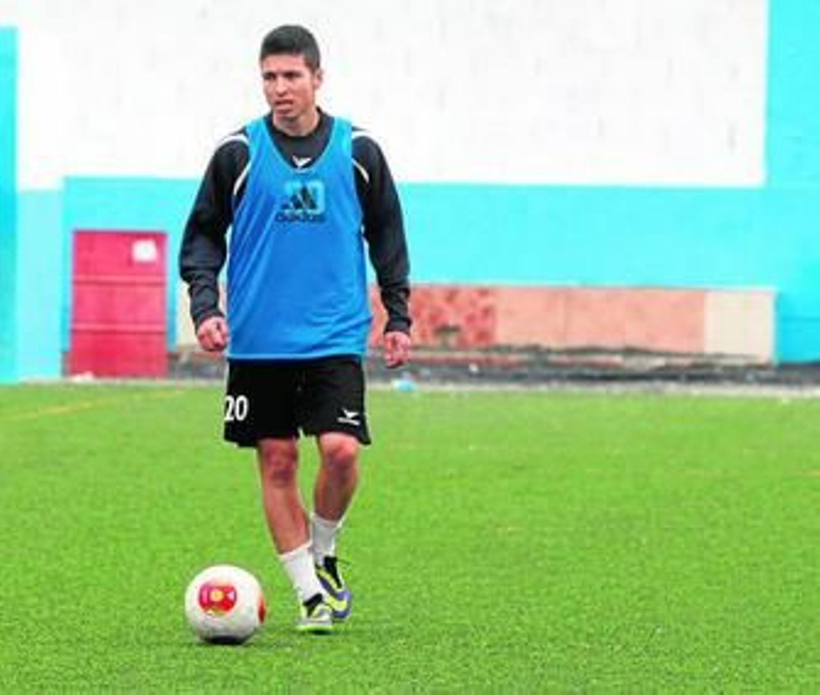 Raúl Segura, durante el entrenamiento del pasado lunes.
